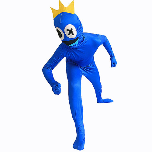Halloween Rainbow Friend ROBLOX Game Cos Blue Colorful Little Monster Costume One-piece Suit
