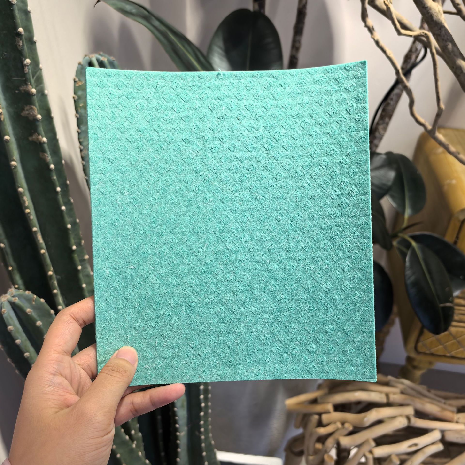 Alemán toallitas de limpieza de cocina de algodón pulpa de madera toallitas de lavado de platos absorción de agua sin contaminación de aceite esponja de algodón pulpa de madera lavado de platos