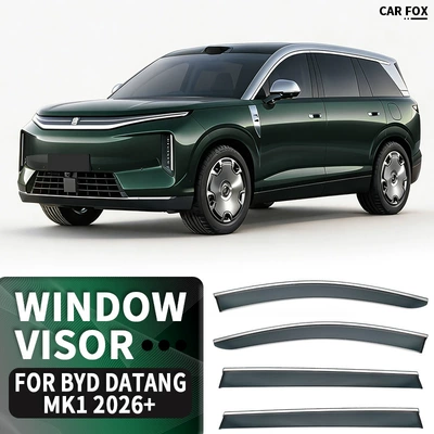 Suitable for BYD Datang window visor (Rain shield) - standard-packaging-without-logo-4pcsbyd-tang-dynasty-mk1-2026-with-bright-strip-rain-shield