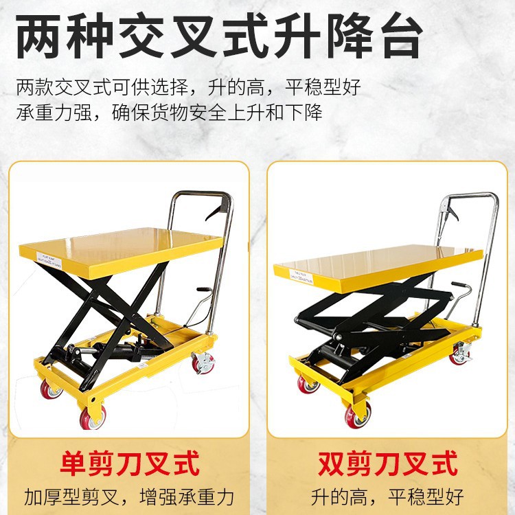 Manual de elevación hidráulica plataforma móvil de elevación eléctrica Tipo de tijera plana pequeña scooter mano empuje molde plataforma Coche