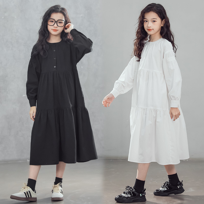 A generation of girls dress spring and autumn new large children's underskirt long sleeve forest style puffy cake skirt
