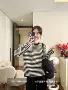 奇特条纹编织防晒上衣