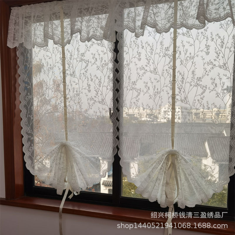 Knitted Mesh Gauze Curtains for Living Room, Kitchen, Balcony, Partition Curtains, Pull-Up Bay Window Door Curtains, Wholesale Modern Minimalist Style