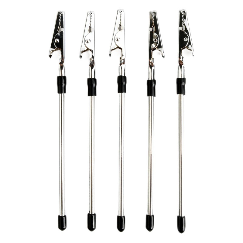 En stock para Super elástico de metal dentado cocodrilo nota clip pulsera joyería con clip auxiliar multifuncional