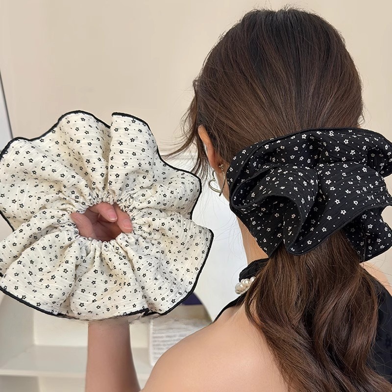 Tela coreana, floral, gran diadema de intestino grueso, temperamento, punta de onda, borde de bloqueo, cuerda de cabeza, estilo occidental, flor de cabeza, accesorios para el cabello, diadema