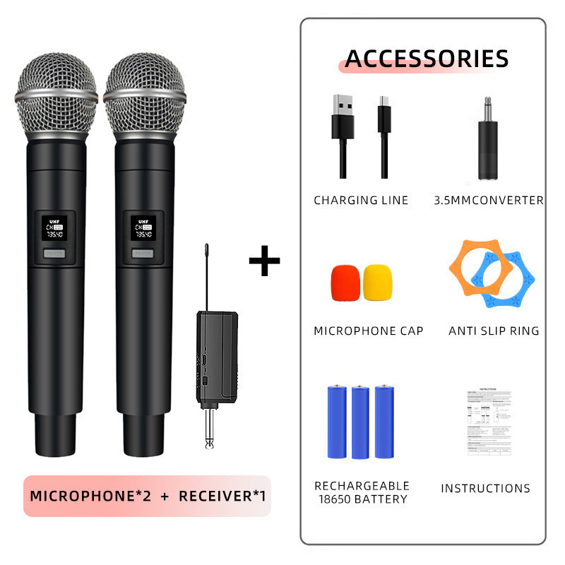 58 Rechargeable Wireless Microphone Dynamic Microphone Home Singing Karaoke Stage Outdoor Performance Live Broadcast