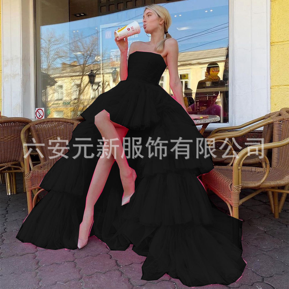 2023 europeo y americano Comercio exterior Amazon AliExpress deseo nuevo tubo superior falda de la torta boda bola del banquete vestido noche