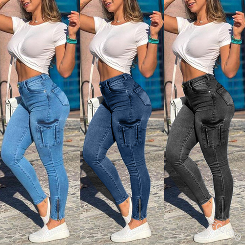 European and American new style urban style slim fit sexy jeans pants small feet pants women's overalls trend