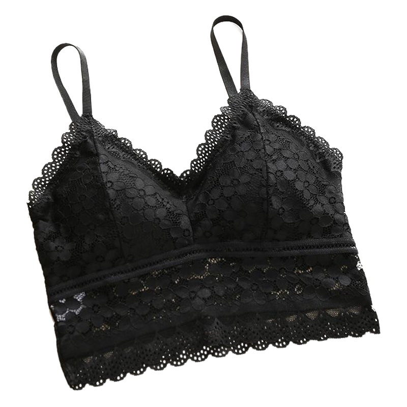 Encaje ropa interior de las mujeres espalda base envuelto pecho francés sexy push-up hueco-fuera de la correa interior chaleco tubo superior de las mujeres