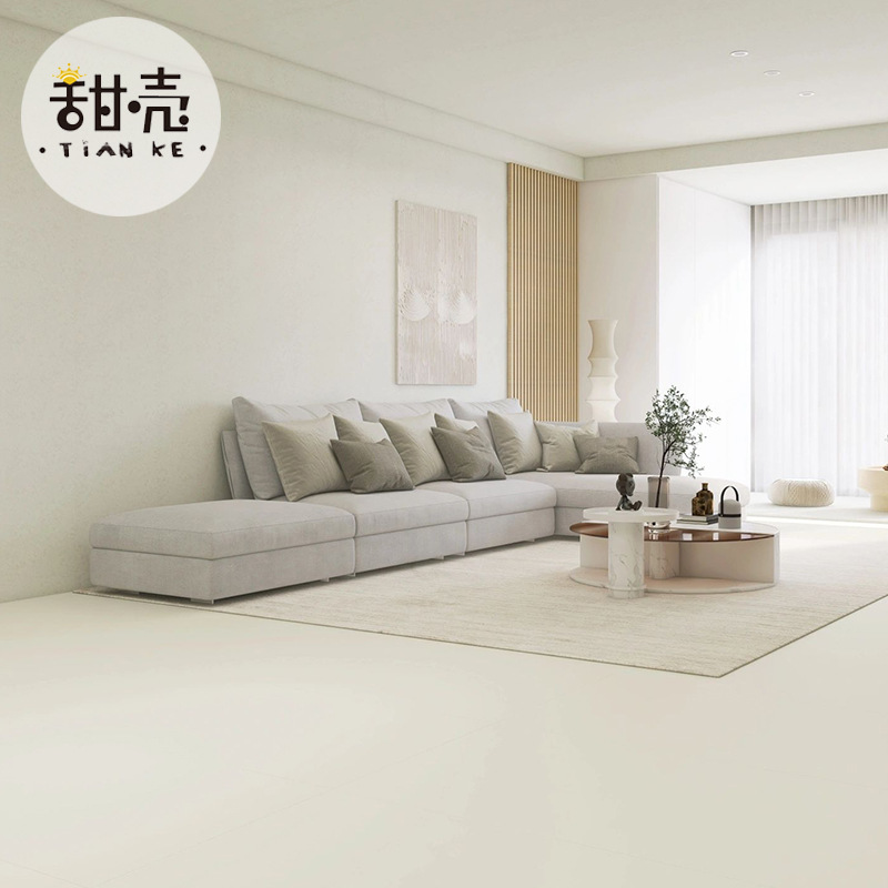 奶油色客厅餐厅微水泥柔光瓷砖侘寂风卫生间浴室哑光地砖800x800