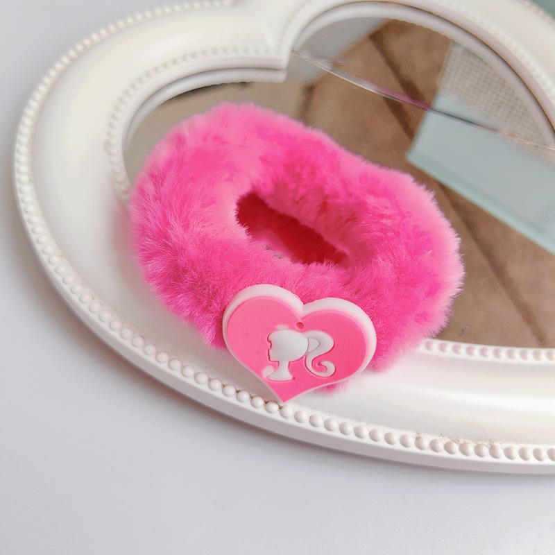 Dopamina dulce y picante Barbie Rosa mullida carta intestino grueso banda de pelo chica princesa cuerda de pelo Rosa rojo blanco tocado