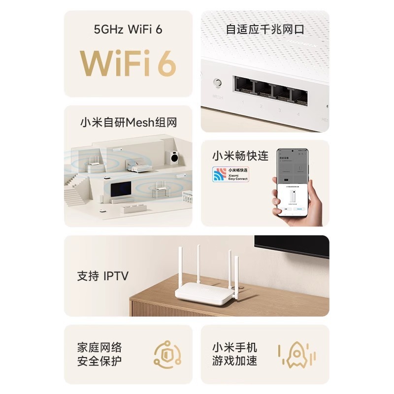 Xiao米家ルータAX1500デュアル周波数ギガ高速適応ネットワークbluetoothメッシュネットワークWIFI6|undefined