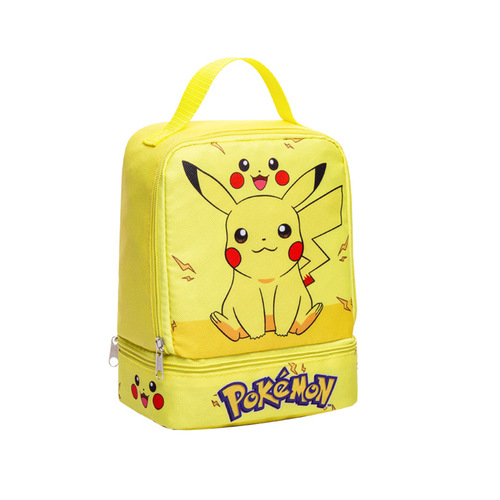 Cartoon Handheld Lunch Bag for Students, Double-Layer Bento Box Bag, Children's Lunch Bag, Fruit Snack Milk Meal Box Storage Bag