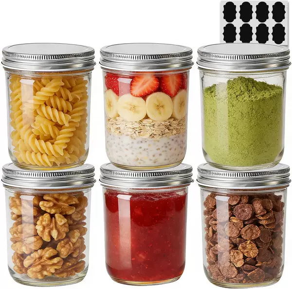 Cross-border 500ml jam jar, caviar jar, Mason sealed jar, pickle glass storage jar, Amazon breakfast cup