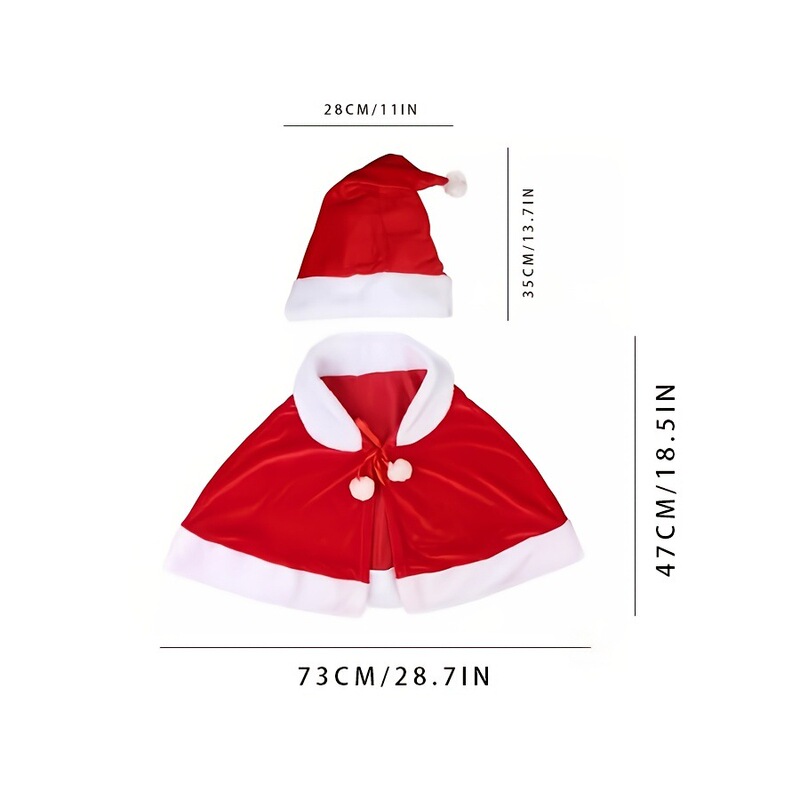クリスマスの大人の女性の帽子のマントクリスマスの短い子供のベルベットのパーティーの服の帽子|undefined