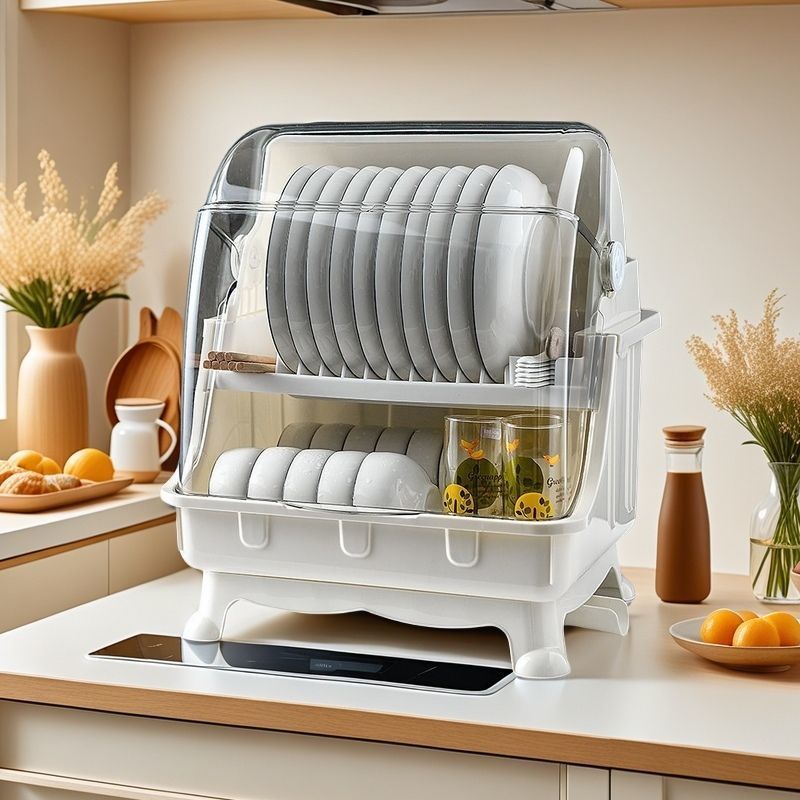 Nuevo tipo transparente a prueba de polvo de doble capa sala extra gruesa caja de almacenamiento de palillos de doble capa caja de almacenamiento de palillos de doble capa