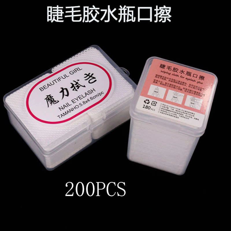 Botella de pegamento para pestañas, tela de limpieza de la boca de la botella de pegamento para uñas, algodón de limpieza mágica, caja de limpieza de la boca de la botella de pegamento