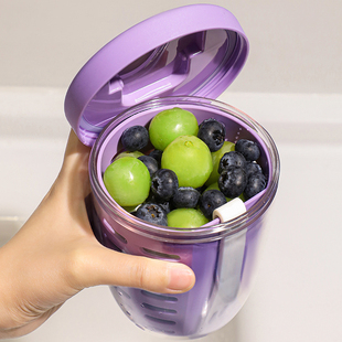 ✅ Fruit Cup with Fork, Portable with Lid, Office Worker Take-Out Student Breakfast Salad Cup, Oatmeal Cup, Fresh-Keeping