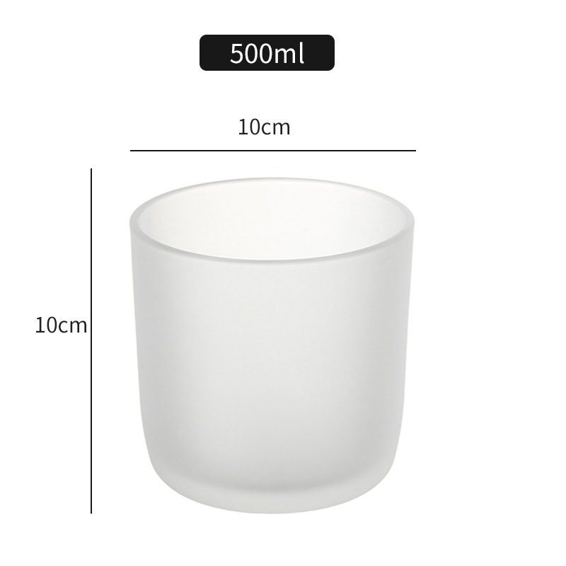 Spot copa de vela de vidrio esmerilado taza vacía decoración del hogar candelabro de aromaterapia fragancia transparente frasco de vela taza de vidrio