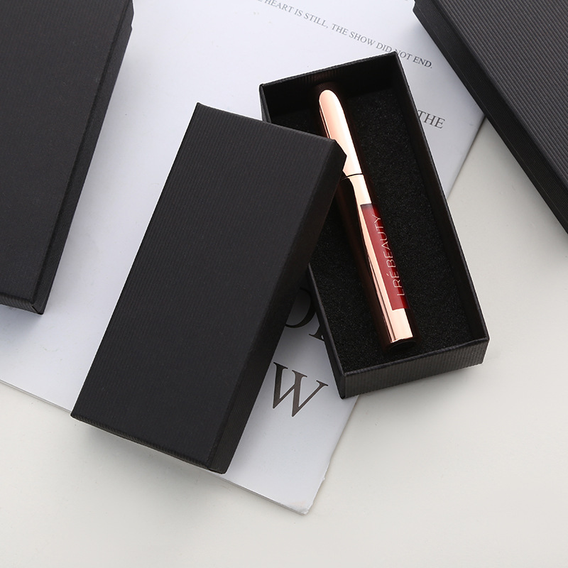 跨境简约礼品包装盒纯黑长方形天地盖礼盒钥匙扣收纳盒现货批发