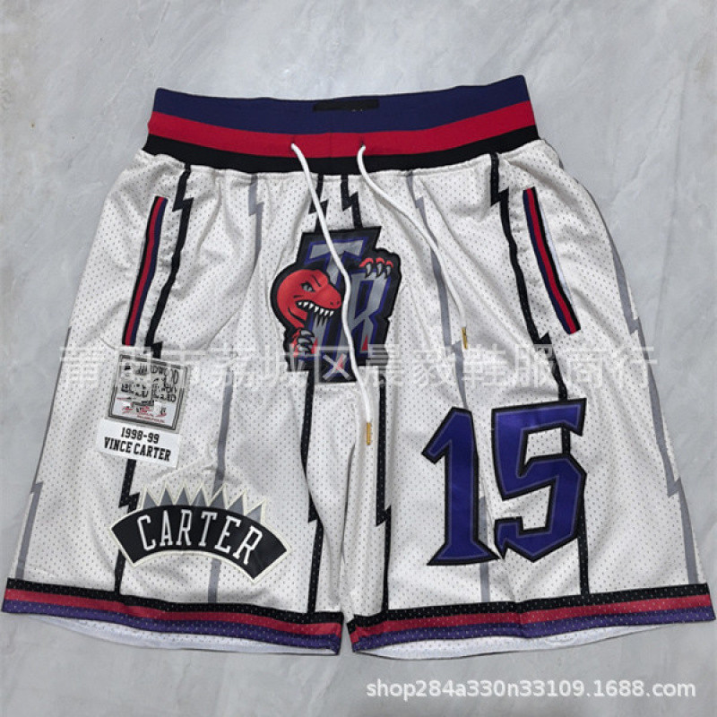 Wholesale Basketball Shorts Raptors Lakers Bulls Heat Celtics 49Ers Magic Embroidered Pocket Shorts