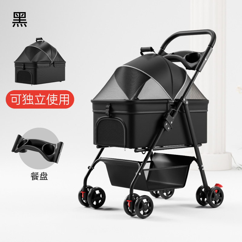 Carrito Separable para Mascotas Metal Plegable para Perros y Gatos Viajes