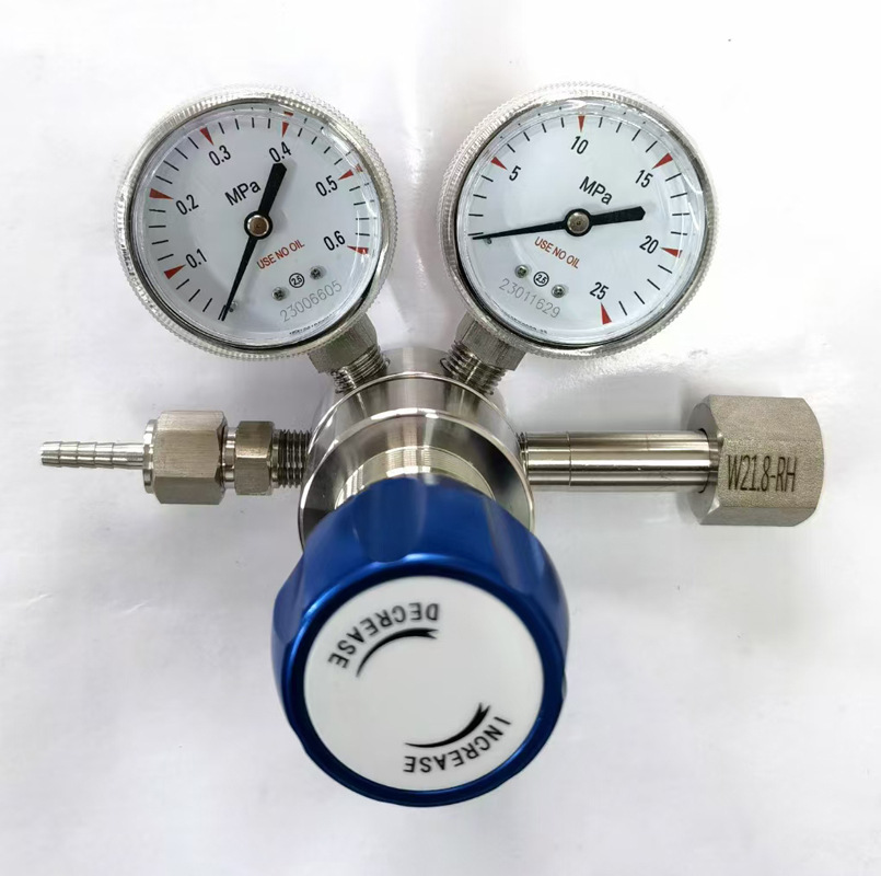 304纯不锈钢减压器高压气体压力表氨气甲烷减压阀管道压力表
