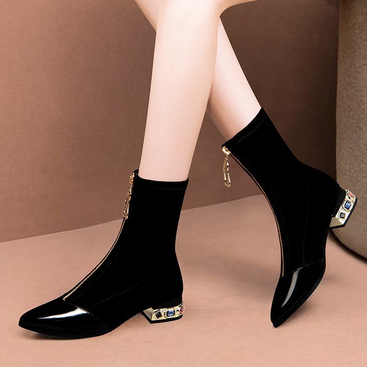 Women's Vintage Style Solid Color Point Toe Classic Boots display picture 5