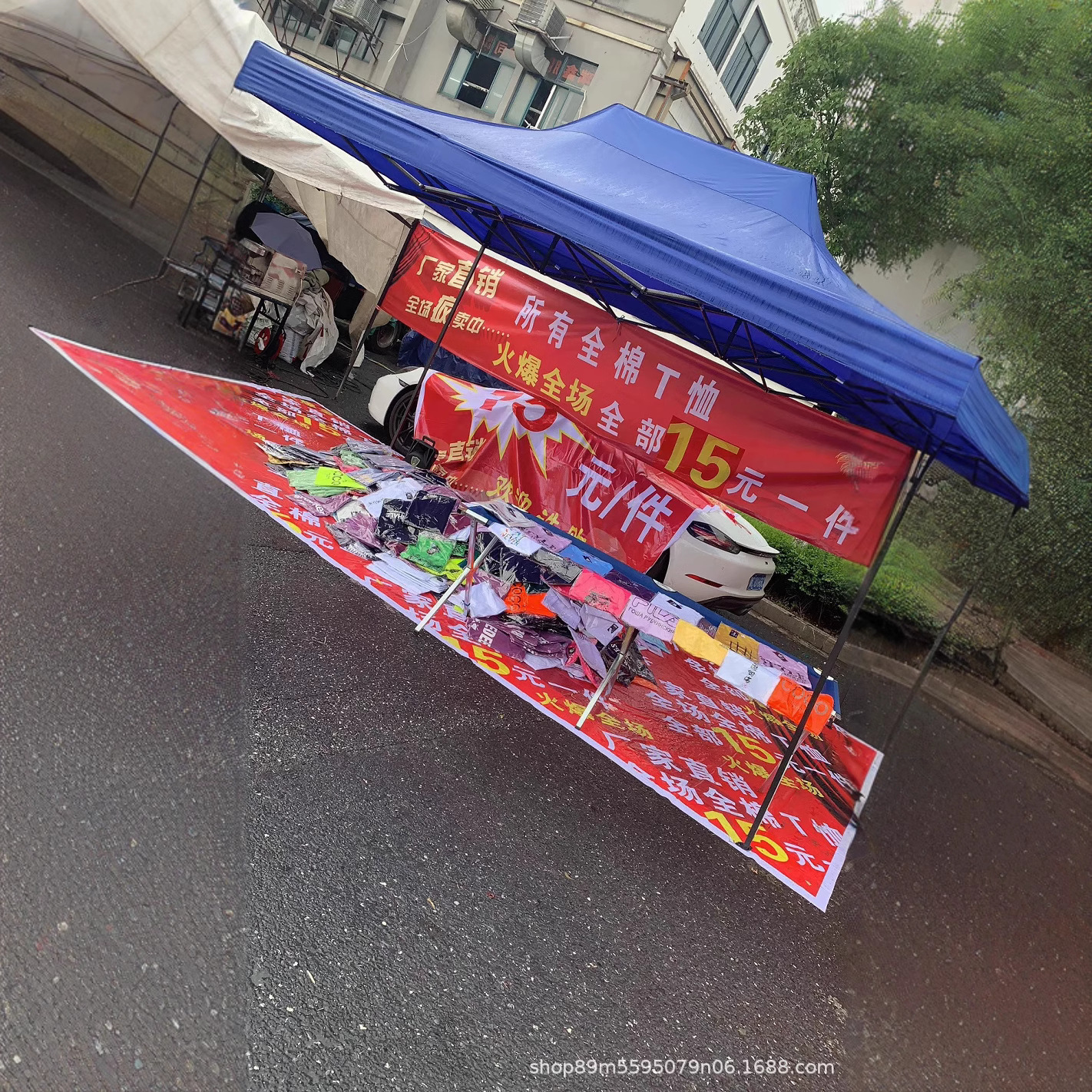菜市场摆地摊便宜衣服男t恤2元尾货1元十元店投资9.9包邮一件代发