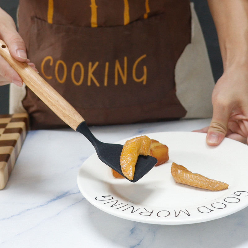 Espátula de silicona, cuchara de sopa, juego de 12 piezas, sartén antiadherente, pala de silicona de grado alimenticio, juego de utensilios de cocina de silicona resistente a altas temperaturas para el hogar