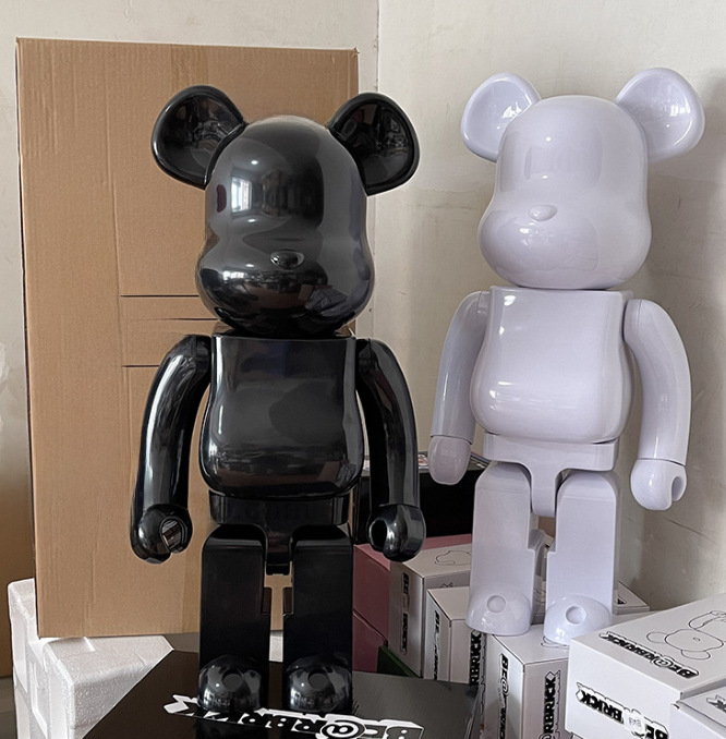 곰 벽돌 폭력적인 곰 손으로 만든 빌딩 블록 곰 인형 DIY 페인트 낙서 장난감 모델 ABS 흰색 배아