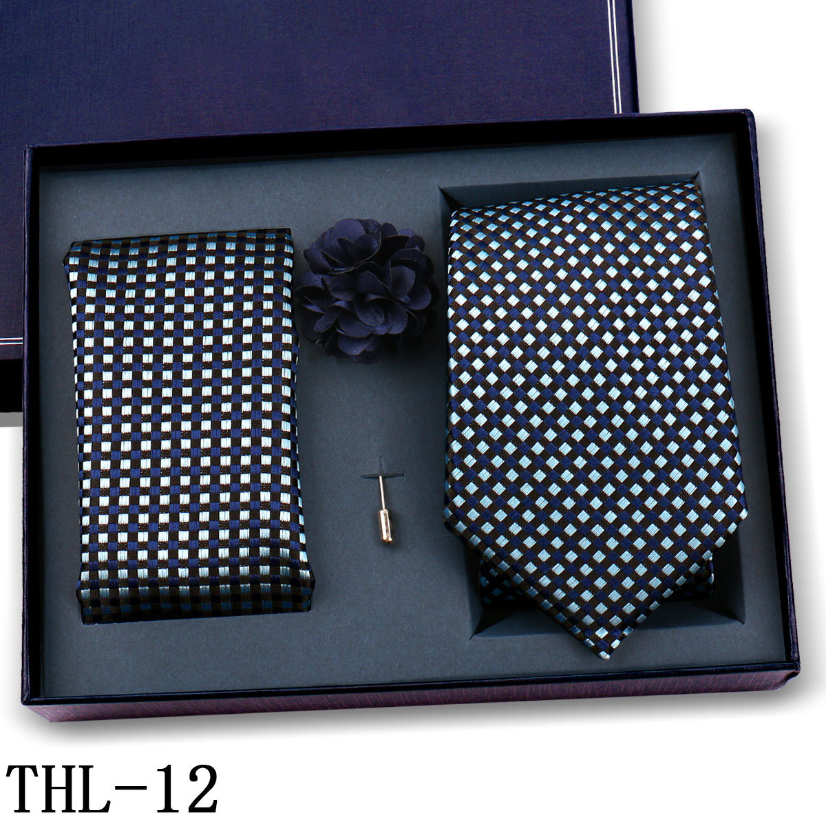 Juego de Corbata y Pañuelo para Hombre Poliéster para Bodas y Eventos de Negocios image 18