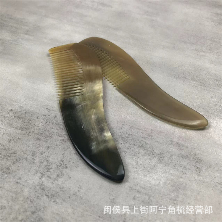 Natural Horn Comb Fine Tooth Rat Tail Comb 16cm Handmade Craft Comb for Home Hair Styling key features