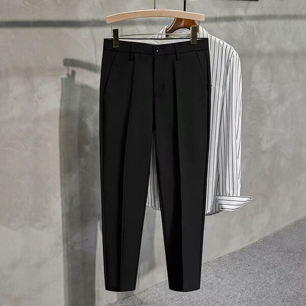 Summer solid color men's casual trousers English style
