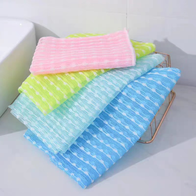 Nueva Toalla de baño de nylon larga Toalla de baño jacquard no encogimiento baño de burbujas coreana Tire hacia atrás Toalla de baño