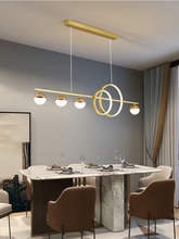 餐厅吊灯北欧极简轻奢长条餐桌吧台饭厅灯现代简约网红三头吊灯具
