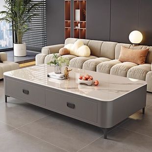 Italian Coffee Table Tv Cabinet Thickeneded Slate Combination Living Room New Modern Simple Drawer Square Small Apartment Accessible Luxury
