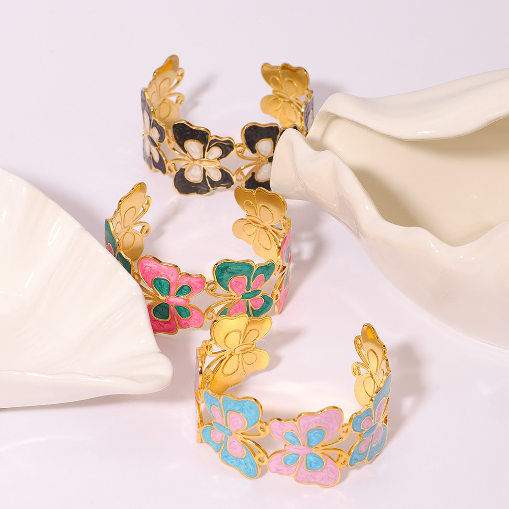 Bangle Classification Casual Elegant Lady Flower Butterfly 304 Stainless Steel Bangle In Bulk