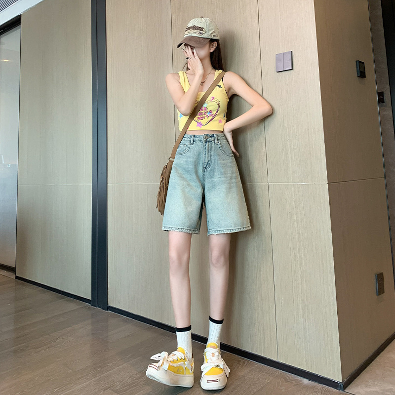 Light Color Shorts Women's Summer Denim 2025 New Summer Thin Loose Slimming Medium Pants Jeans Short Light Color Shorts Women's Summer Denim 2025 New Summer Thin Loose Slimming Medium Pants Jeans Short