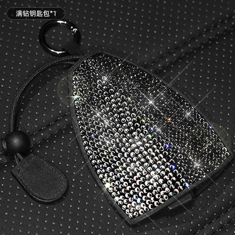 Coche negro rhinestone cubierta del engranaje del freno de mano diamante incrustado cubierta de la manija diamante completo cinturón de seguridad hombro cubierta protectora cubierta del volante reposacabezas