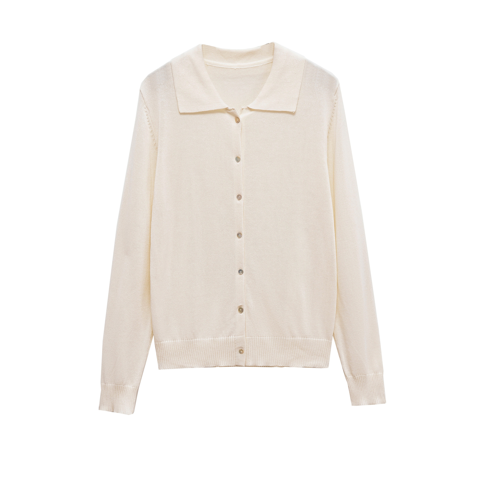 2025秋季休闲女装简约平针舒适针织POLO领开衫