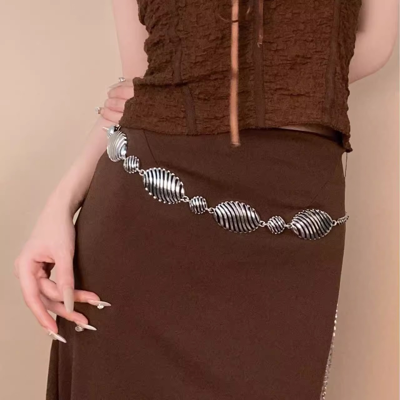 100 % Metall Taille High-End-Gefühl für Kleider Vintage Bohemian Schmetterling Kette Y2K Gürtel Damen Accessoires_voghion.com