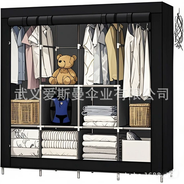 Extra large 170 wardrobe black