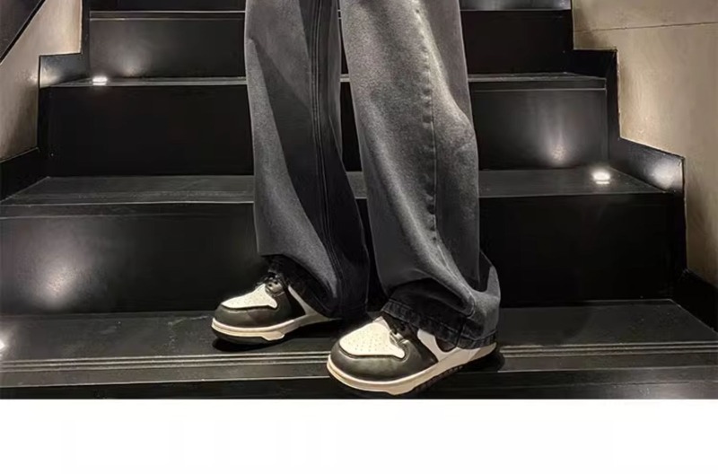 Herr jeans rak passform retro stil vida lediga byxor casual_voghion.com