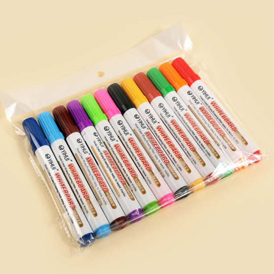Yi Hui Large Capacity 12-Color Water-Based Erasable Whiteboard Marker Office Writing Board Thick Tip Message Marker Wholesale