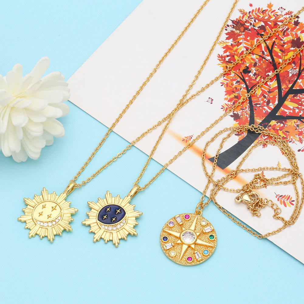 Fashion Copper XINGX Moon Necklace Daily Zircon Copper Necklaces