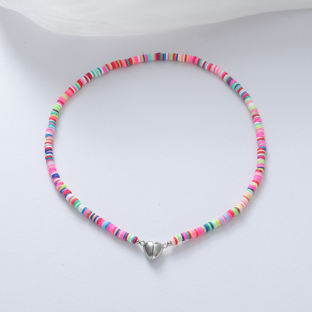 Einfacher Stil Herzform Weichen Lehm Perlen Halskette Mit Anhänger display picture 8
