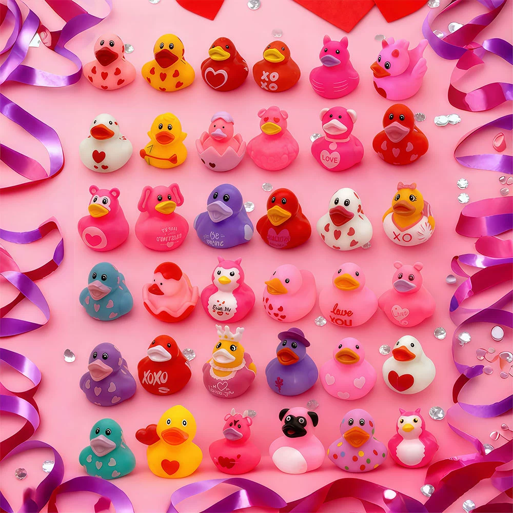 Утка на День святого Валентина, виниловая утка, утка-сердце, 36 штук в упаковке, разные стили, смешанная партия, в наличии, немедленная отгрузка, большой запас