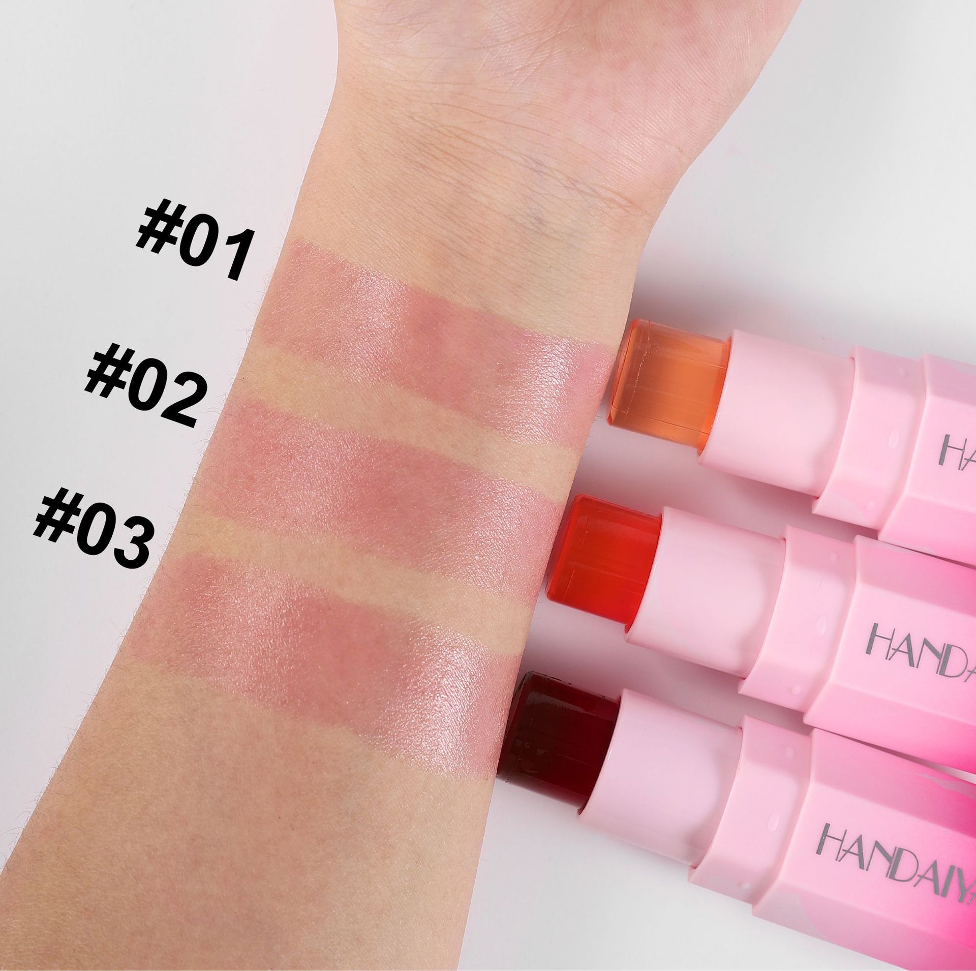 Cross-border Jelly Blush Stick handaiyan Solid Blush High-gloss Contouring Multi-Purpose Cream Matte Thermochromic Blush Cream undefined