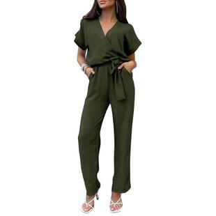 F 33858 Women's V-neck Jumpsuit �I V �I�B�wѝ�羳���u